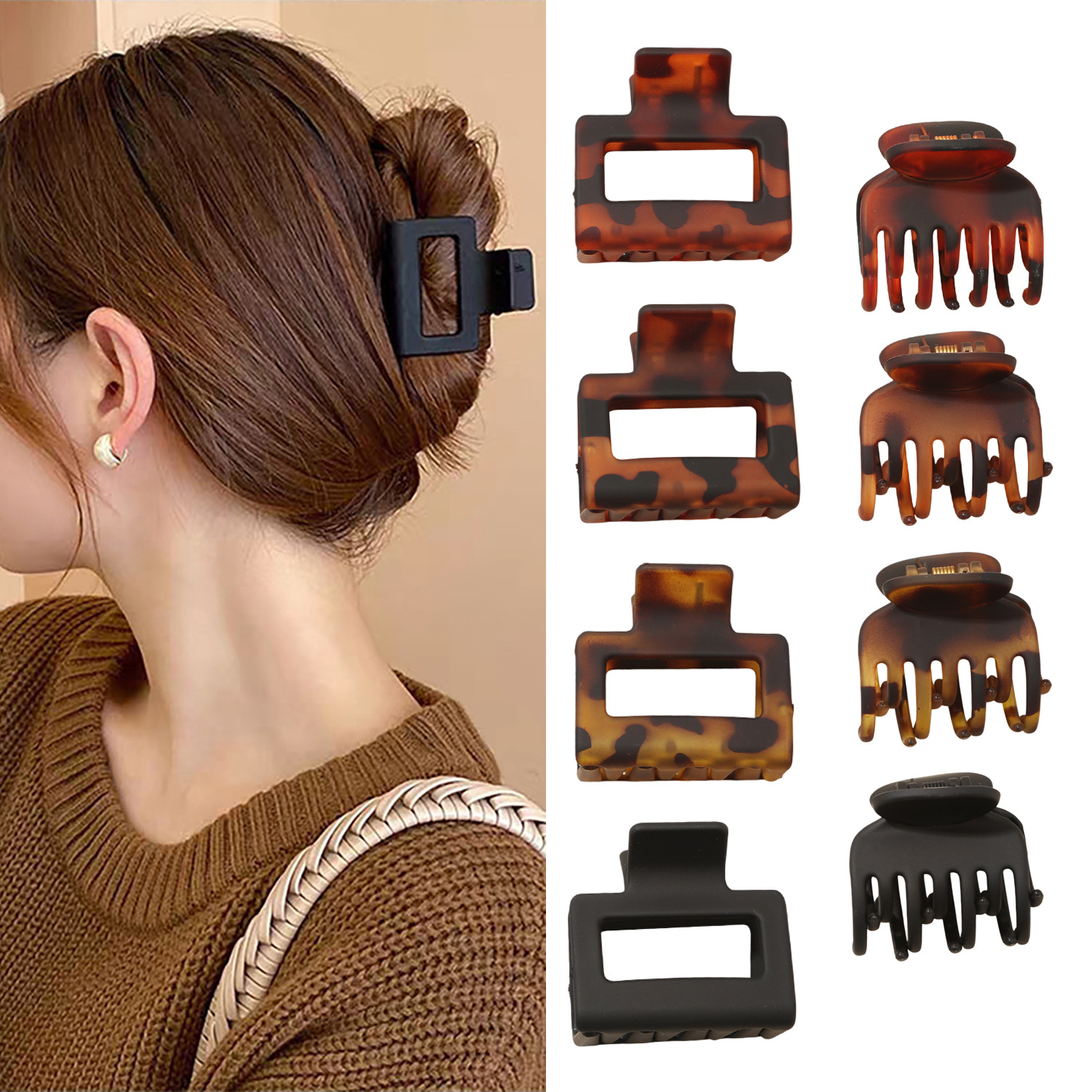 Set de pinzas para el pelo superventas en Amazon: pinzas con acabado satinado para la parte posterior de la cabeza, pinzas tipo tiburón, pinzas planas sin dolor y pinzas de abulón.