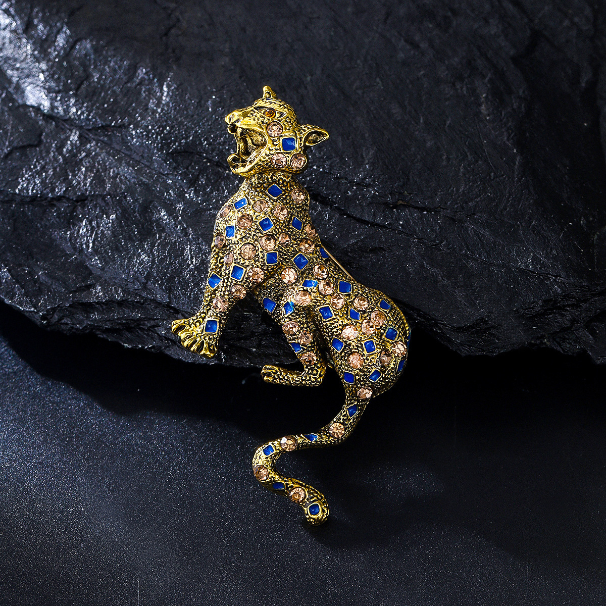European American Style Personalized Men's Brooch, High-end Suit And Dress Accessory, Animal Vintage Alloy Leopard_voghion.com
