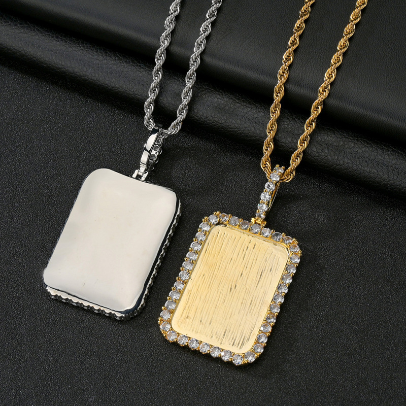 Wholesale Jewelry Simple Square Corner Zircon Copper Necklace Nihaojewelry display picture 3