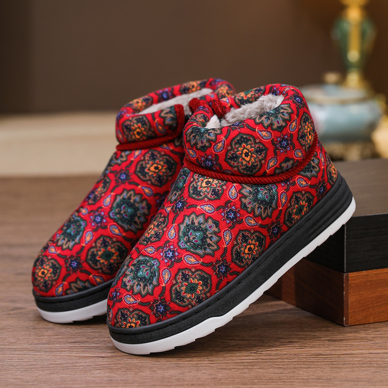 Elderly Non-Slip Cotton Slippers for Women, Winter Full-Cover Indoor Home Thick-Soled Plush Warm High-Top Mom Cotton Shoes Elderly Non-Slip Cotton Slippers for Women, Winter Full-Cover Indoor Home Thick-Soled Plush Warm High-Top Mom Cotton Shoes