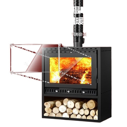 w! Wood-burning real fire fireplace oversized firewood indoor villa living room European-style heating stove B&B home heating