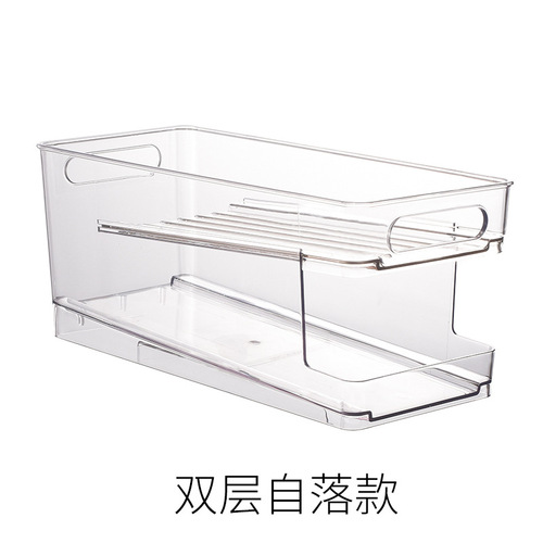 Refrigerator beer beverage storage box kitchen supplies space-saving drawer rolling layered organizer storage box