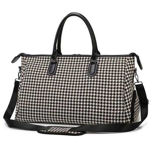 Foreign trade trend large capacity portable luggage bag lightweight storage bag fashionable women's bag plaid color matching sports travel bag