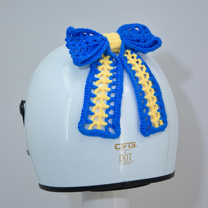 Electric Motorcycle Helmet Decoration Cute Bow Modified Woven Accessories