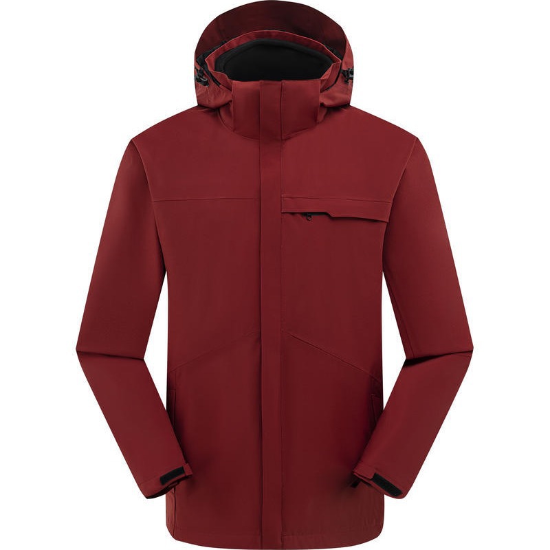 Chaqueta exterior de sellado térmico tres en uno con logotipo impreso personalizado de doble cara polar cálido chaqueta impermeable de negocios de alta gama