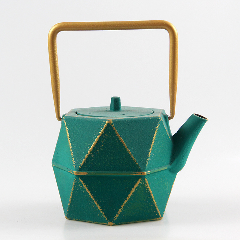 Foreign Trade European and American Iron Pot Boiling Scented Tea Boiling Coffee Boiling Tea Set Soft Decoration Home Decoration Hotel Outdoor Teapot