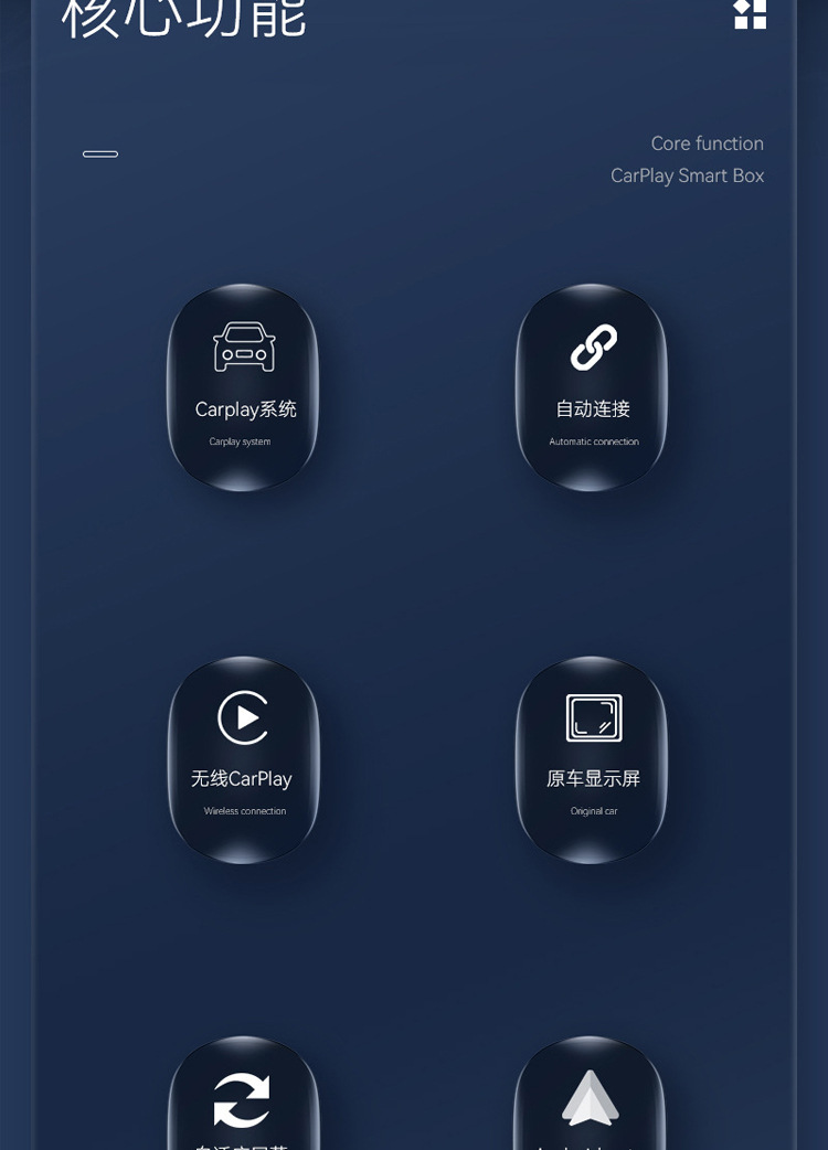 New cross-border car-mounted wired to wireless CarPlay box, interconnection box adapter, Android Auto module