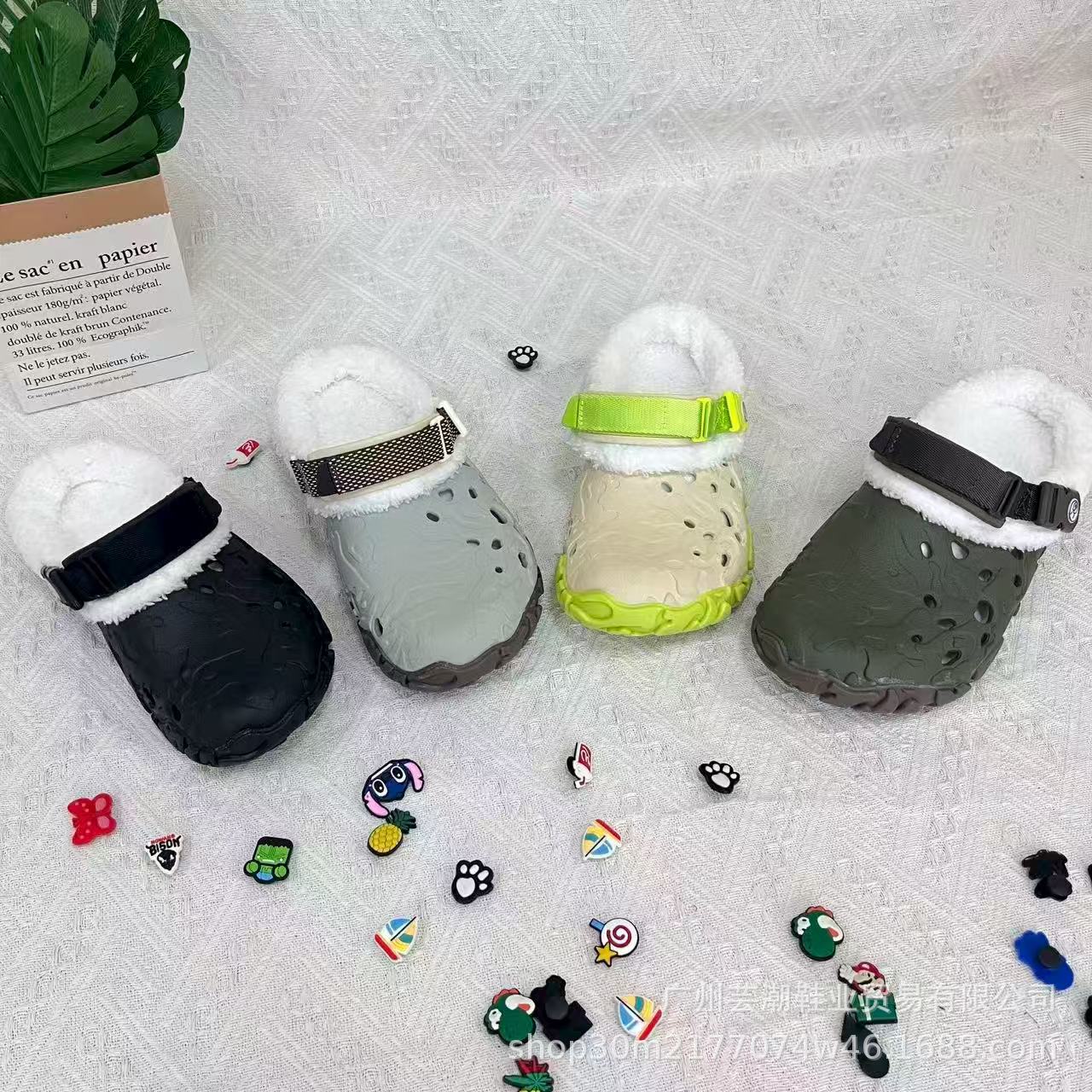 2025秋冬新款休闲特林坦克棉鞋洞洞鞋男鞋沙滩鞋包头拖鞋外穿潮流