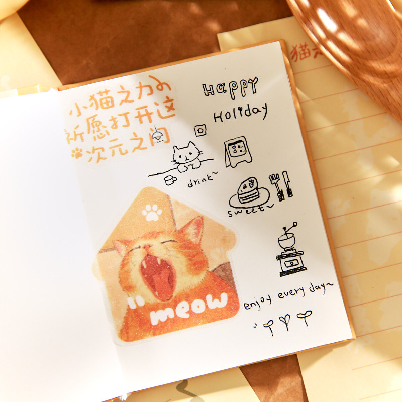 Mr. Paper A7, diario de Ao Woo, lindo y cálido, libro de cuentas manual de miau, cuaderno de notas de mensaje de estudiante, cuaderno