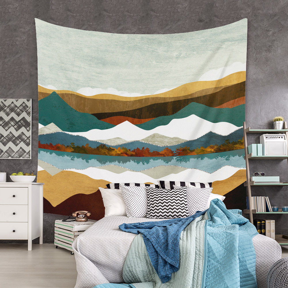 Bohemian Moon Mountain Painting Wall Cloth Decoration Tapestry Wholesale Nihaojewelry display picture 40