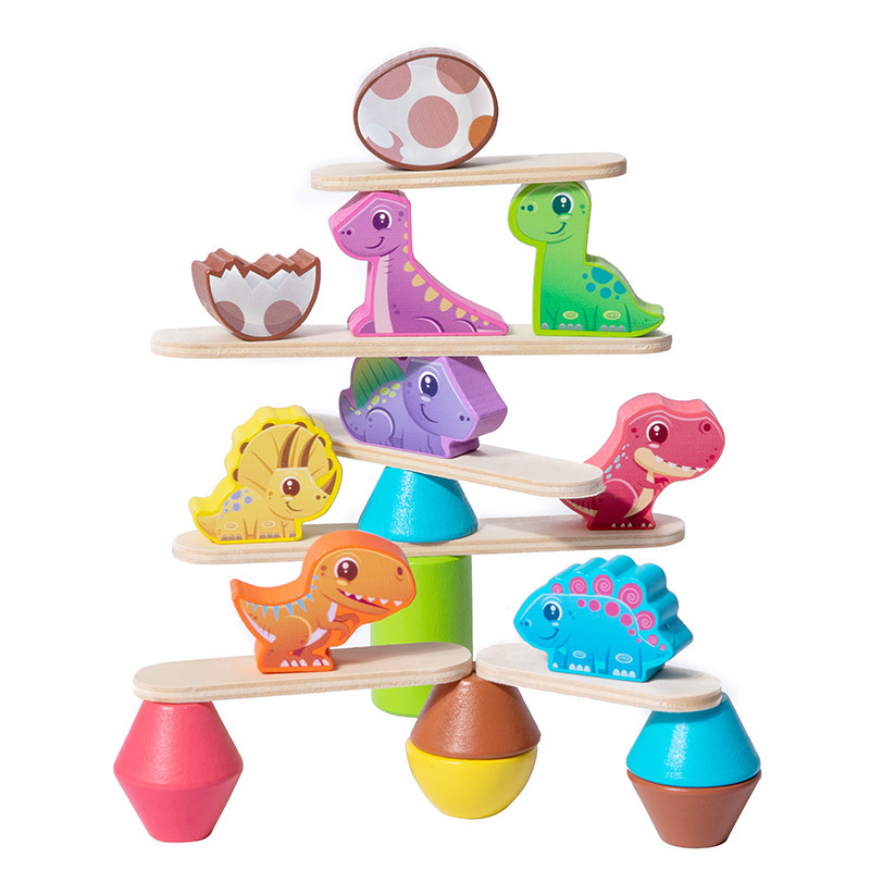 Juguetes de equilibrio de animales multifuncionales de madera apilamiento educativo bloques de construcción educación temprana para niños apilamiento juguetes interactivos entre padres e hijos