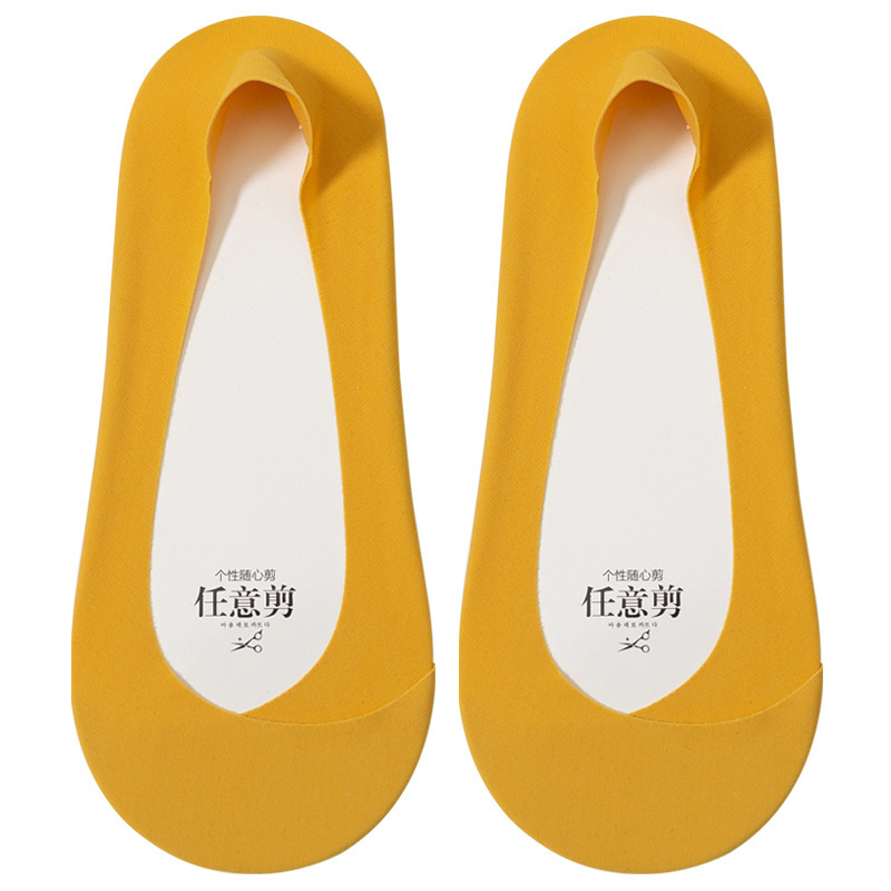 Calcetines Zhuji Calcetines de barco antideslizantes para mujer Calcetines de invisibilidad de fondo de algodón antibacteriano transpirable de primavera y verano para mujer Calcetines de mujer