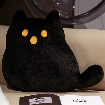 Oyuncaq yastıqlar White Cat Plush Pillow Funny - black-ghost-cat-3540cm024kg