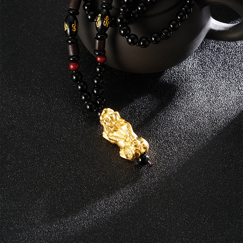 Collar de cuentas de oro para hombres y mujeres Lucky joyería antigua chapada en oro Yiwu venta al por mayor sala de joyería caliente