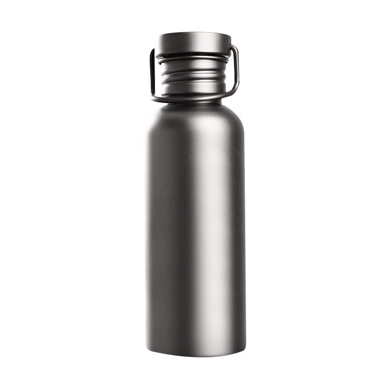 Hervidor deportivo de titanio puro, taza de titanio de una sola capa, taza de agua para acampar, botella de agua, equipo portátil de ciclismo al aire libre, azul barbacoa