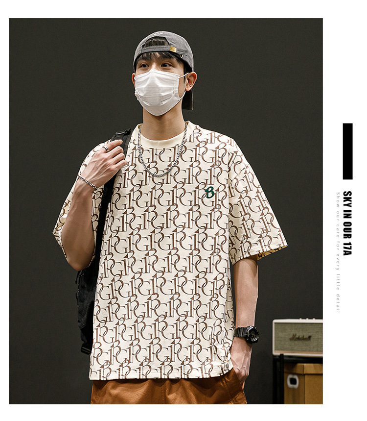 短袖t恤男士夏季新款圆领大码青年美式复古冰丝棉半袖T恤上衣男款详情34