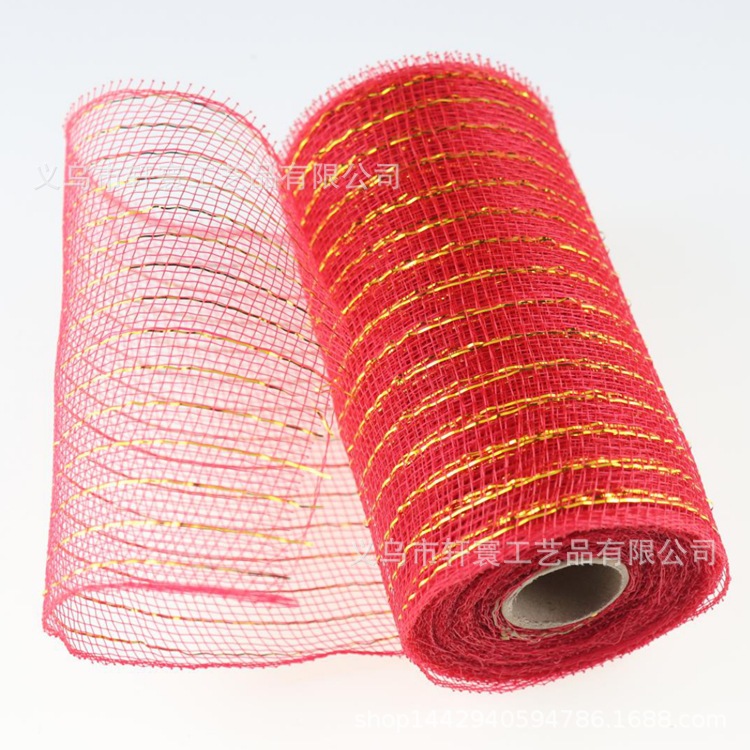 Suministro directo de fábrica cinta de Navidad malla decorativa transfronteriza PP embalaje neto 15cm * 10 yardas Regalo De vacaciones gasa