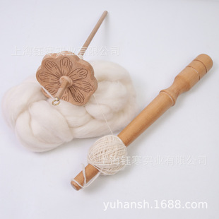 drop spindle in wooden花朵形雕刻纺锤落梭手混线工具绕线木棒组-阿里巴巴