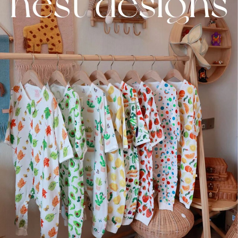 Benbenwood Nest same style baby spring and summer thin bamboo fiber leg anti-kick eight color fruit series sleeping bag