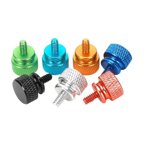 Factory wholesale case screw colorful 6-32 US aluminum alloy socket head cap screw black ribbed rack screw