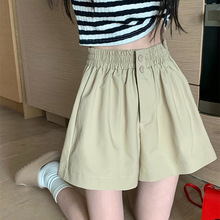 跨境工厂大码休闲裤松紧腰A字短裤女装高腰夏季宽松运动抖音淘宝
