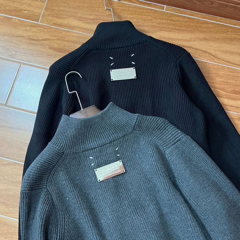 Cross-border foreign trade Maison Margiela high-neck zip-up cardigan sweater jacket for men MM6 knitwear new autumn and winter model
