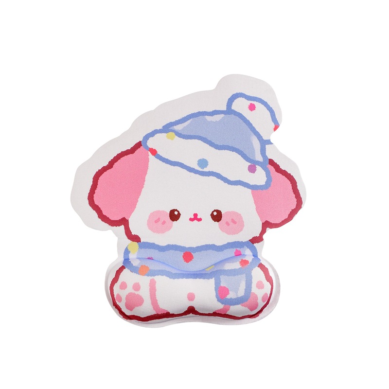 Protector de muñeca 3D lindos dibujos animados computadora portátil de oficina es memoria algodón muñeca de goma protector de muñeca de color sólido