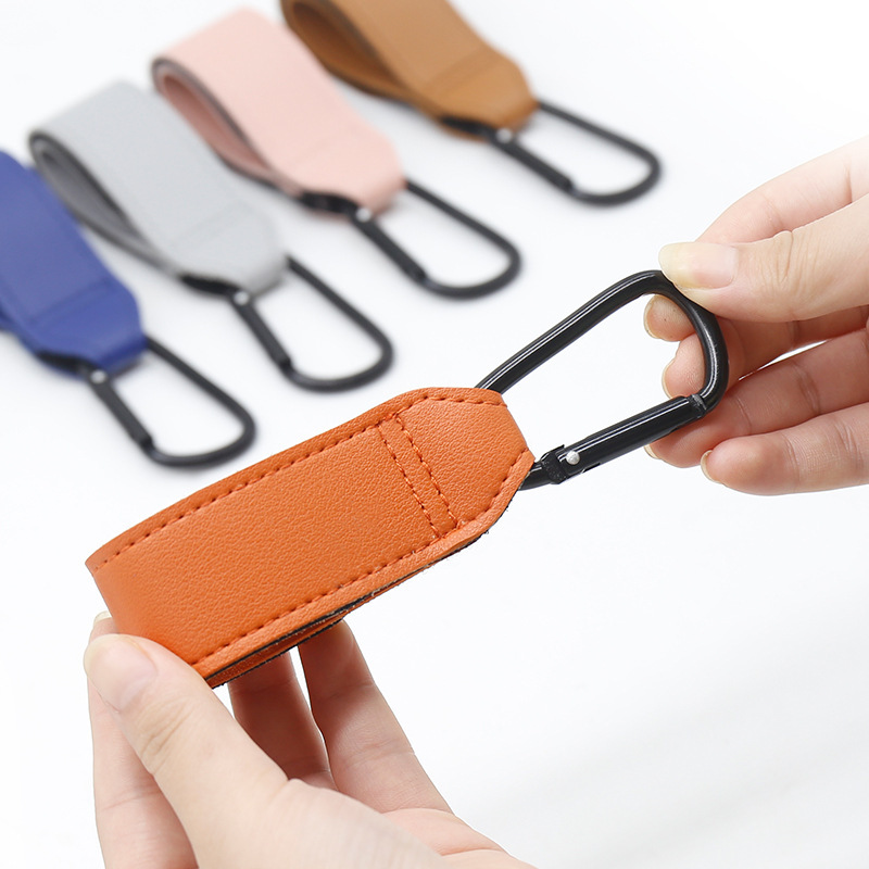 溜娃神器PU皮婴儿推车挂钩金属便携式铝扣电动车通用万能挂钩批发