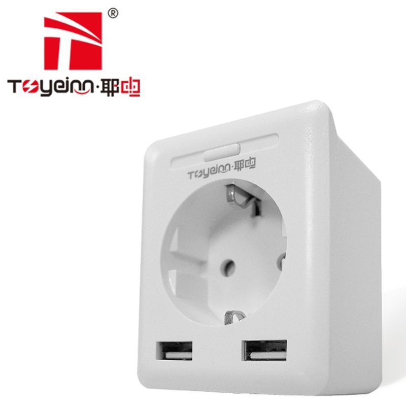 TY1910欧规1AC+2USB家用USB扩展插板