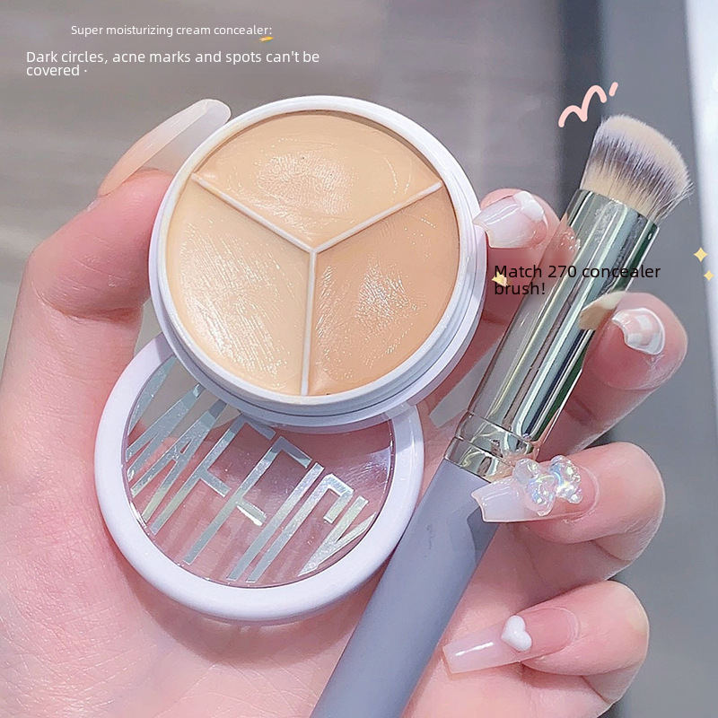 Maffick Gentle and Flawless Three-Color Concealer Covers Facial Spots, Acne Marks, Acne Muscles, Dry Skin, Oily Skin, Makeup for Women