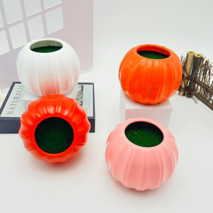 Simulation pumpkin-shaped plastic flower arrangement flowerpot flower set Christmas table decoration vase flower shop gardening potted plant ornaments