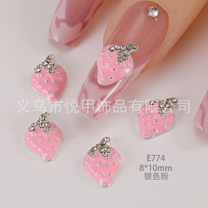 合金滴油立体可爱精致小草霉镶钻饰品材料配件指甲装饰品批发|undefined
