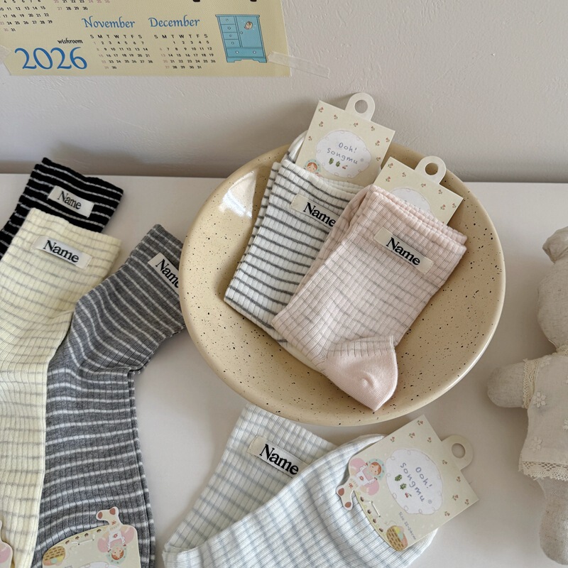 Women's Socks for Spring and Summer, Simple Thin Soft Striped Fabric Label Maternity Socks, Seamless Socks, Versatile Mid-Calf Socks, Songmu Women's Socks for Spring and Summer, Simple Thin Soft Striped Fabric Label Maternity Socks, Seamless Socks, Versatile Mid-Calf Socks, Songmu