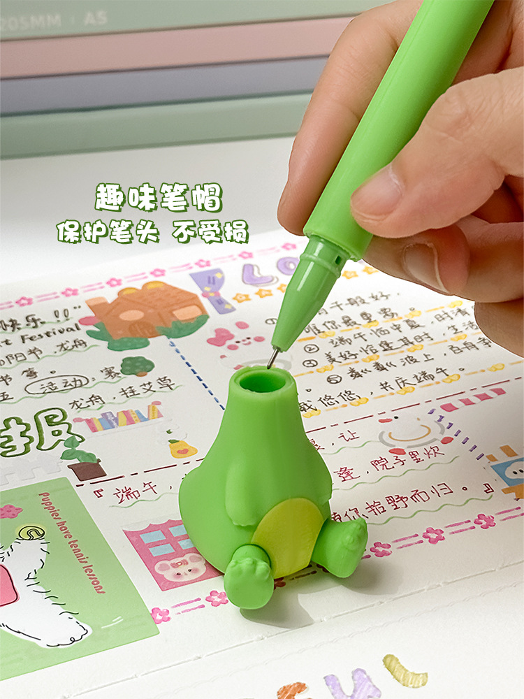 Cartoon cute high quality quick dry black rollerball pen with…
