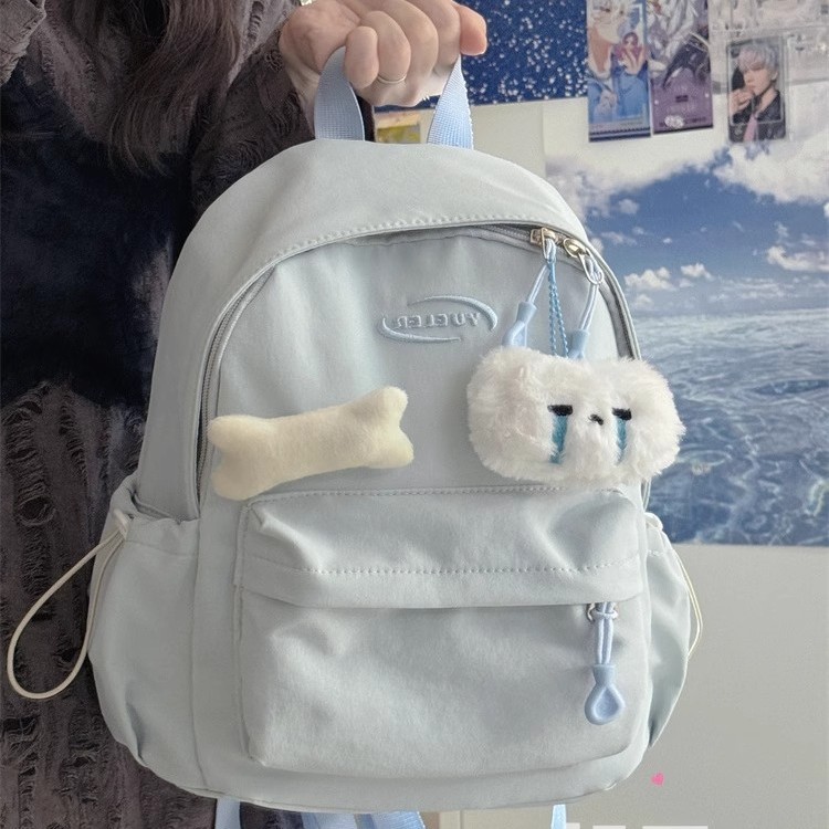 단색 다용도 소형 책가방 여성용 한국 스타일 여학생 미니 백팩 캐주얼 미니 배낭 대용량 경량