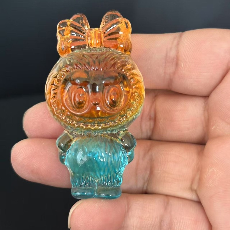 抖音新款拉布布可爱水晶拉布拉布摆件超萌彩色卡通装饰工艺品礼品|undefined