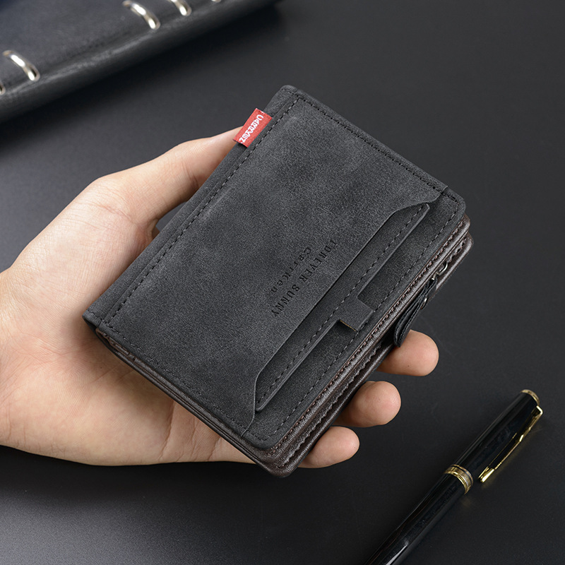 short wallet with zipper