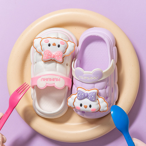 Children's Hole Shoes  Summer New Girl's Outdoor Slip-Resistant Stylish Slippers Soft Sole Boy Cartoon Beach Shoes
