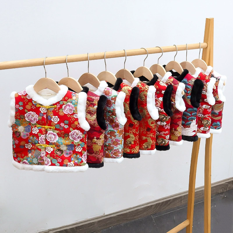 Детский костюм Тан Жилет осенний и зимний китайский стиль