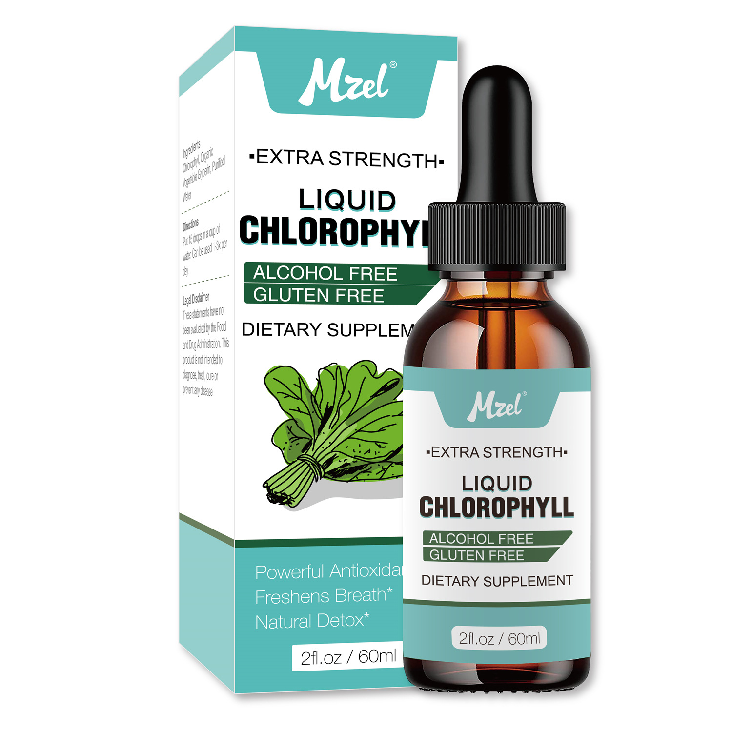 跨境现货 水溶叶绿素滴剂 液体叶绿素 Chlorophyll Liquid Drops