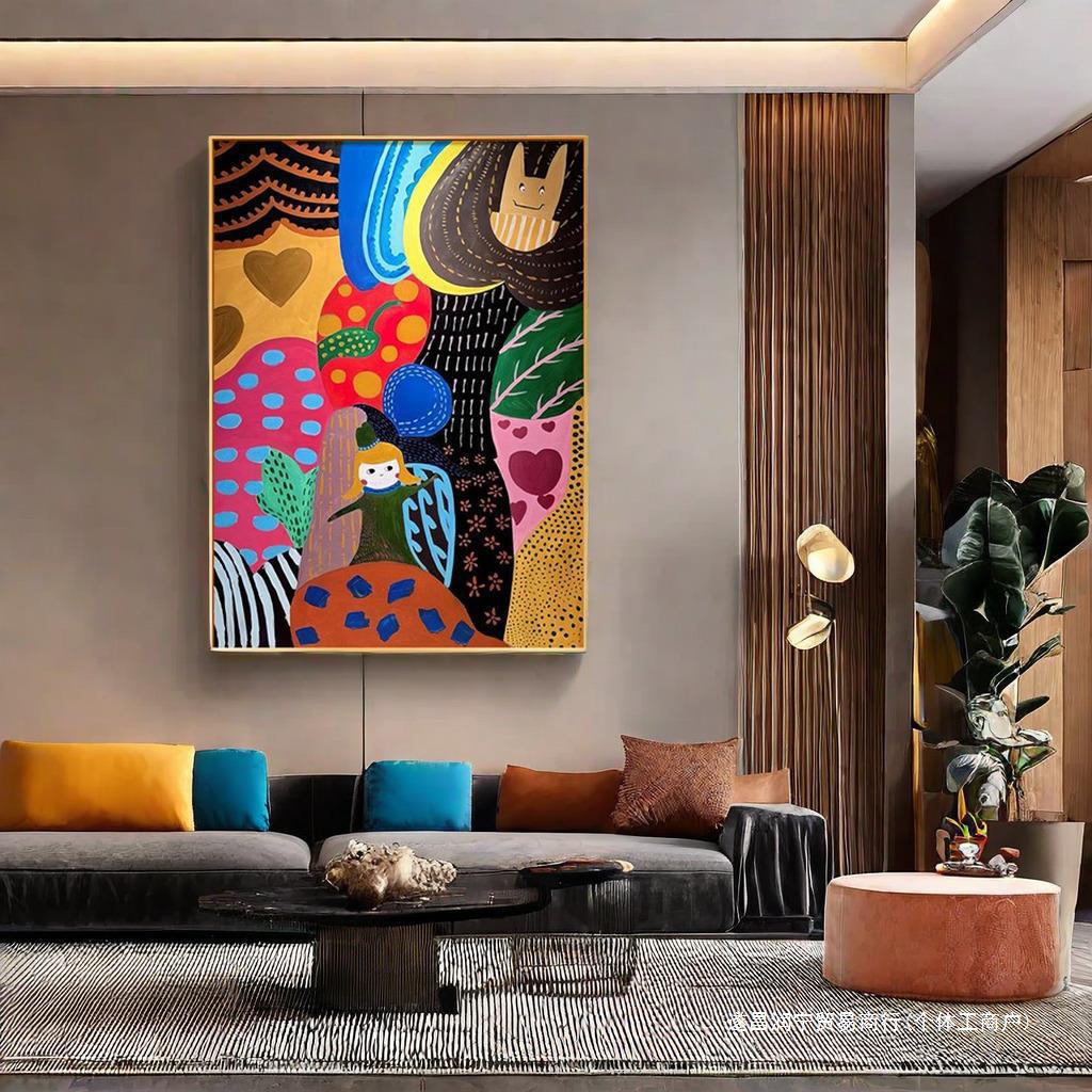 Matisse wind hanging painting art dopamine cute living room porch corridor decorative painting color modern background mural