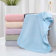 珊瑚绒细条毛巾成人家用条纹浴巾情侣款洗脸面巾礼品毛巾批发吸水