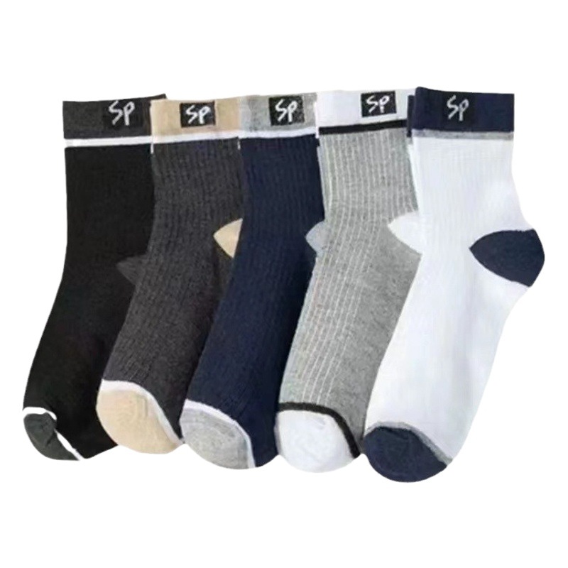 Calcetines de algodón calcetines de media pantorrilla para hombres desodorante absorbente de sudor transpirable Deportes calcetines de hombre niños Otoño e Invierno calcetines largos de algodón edificio