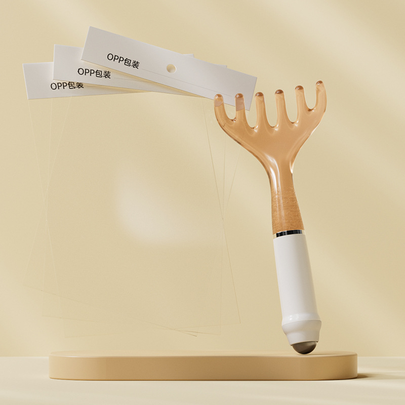 Pein de cuerno de ciervo, rastrillo pequeño, masaje de cinco dedos, peinado de cabello, garra de agarre del cuero cabelludo, meridianos, tratamiento de la cabeza, artefacto de rastrillo de músculos faciales caseros