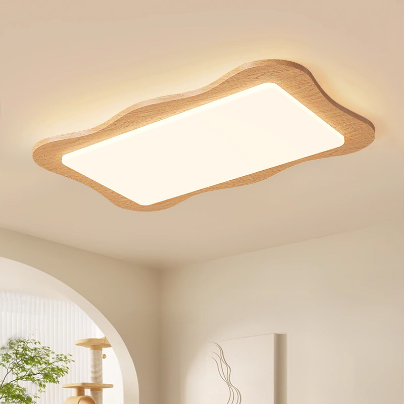 Lámpara de techo de sala de estar de estilo de troncos simple, luz de dormitorio de espectro completo minimalista, paquete de iluminación de sala de dormitorio principal en el vestíbulo del comedor