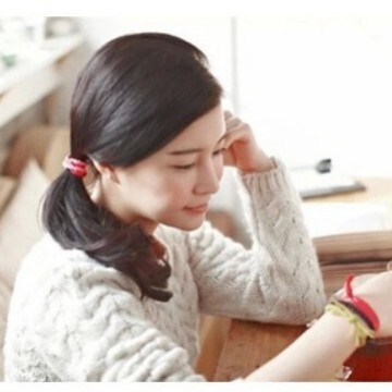 Woven children's elastic hairgrip handmade with bow