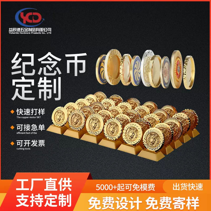 礼品奖牌纪念币定 制金属礼品表彰纪念章企业周年庆节日纪念币