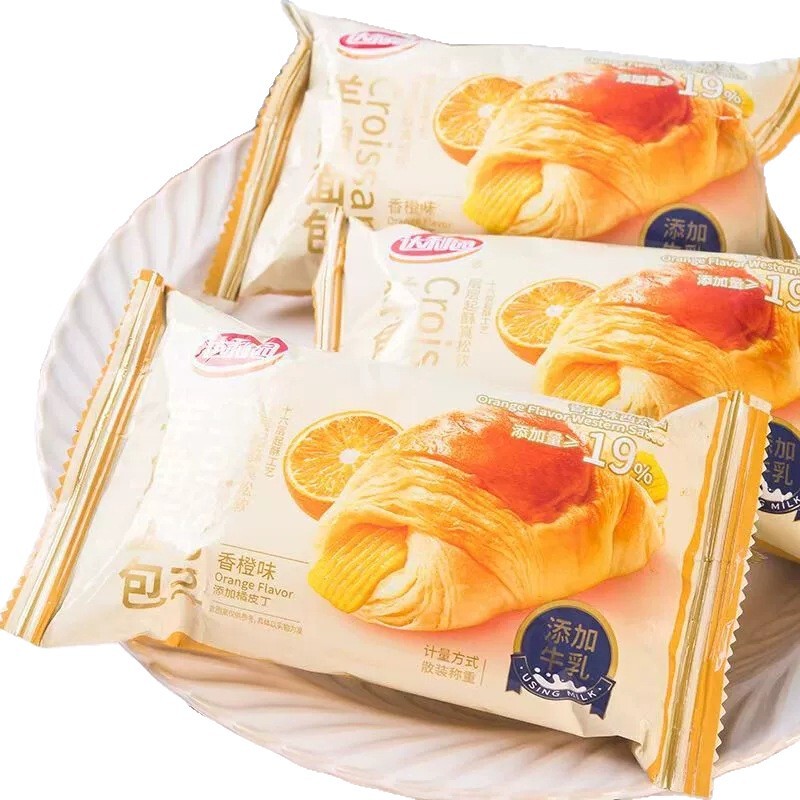 达利园羊角面包香橙巧克力味牛角面包早餐学生宿舍速食休闲零食品|undefined