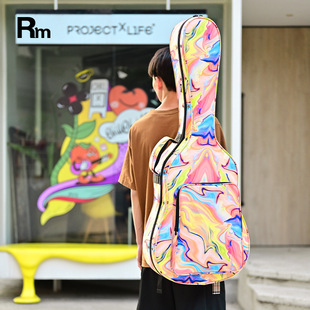 Guitar bag fashion Printing personalized folk music 41-inch foam box hard shell 39-inch musical instrument bag lightweight consignment