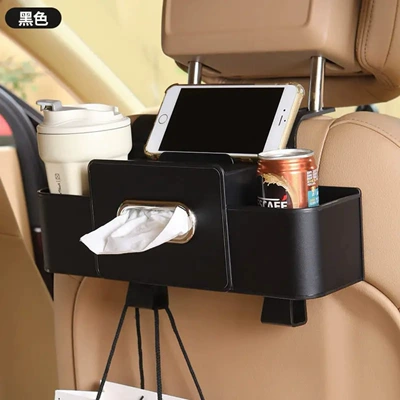 Car-Mounted Hook, Multifunctional Storage Box, Seat Back Storage Rack, Water Cup Holder, Seat Back Storage Box, In-Car (Car cup holder/beverage holder) - black-1-pack-4-in-1-car-storage-rack